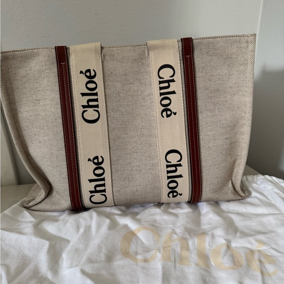 Chloe Beige and Brown Tote Bag - Picture 1 of 14